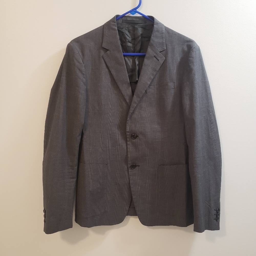 PRADA Cotton Unstructured Prince of Wales Check Blazer US 34 R